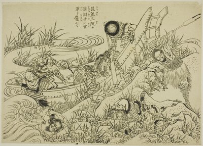 Een geïllustreerde nieuwe editie van de Water Margin (Shinpen Suikogaden) door Katsushika Hokusai