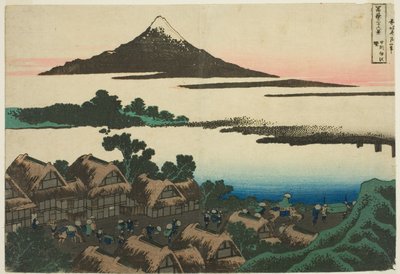 Dageraad bij Isawa in de Provincie Kai (Koshu Isawa no akatsuki), uit de serie "Zesendertig Zichten op de Berg Fuji (Fugaku sanjurokkei)" door Katsushika Hokusai