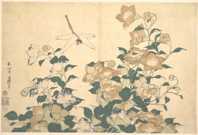 Libelle en klokjesbloem door Katsushika Hokusai