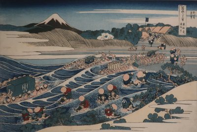 Fuji gezien vanaf Kanaya op de Tōkaidō door Katsushika Hokusai