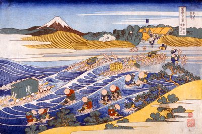 Fuji vanaf de Voorde bij Kanaya door Katsushika Hokusai
