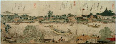 Cultushal van de Komagata-tempel door Katsushika Hokusai