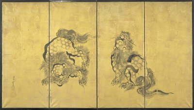Lions door Katsushika Hokusai