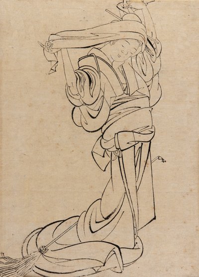 Meisje dat een samisen speelt, laat 18e-begin 19e eeuw door Katsushika Hokusai