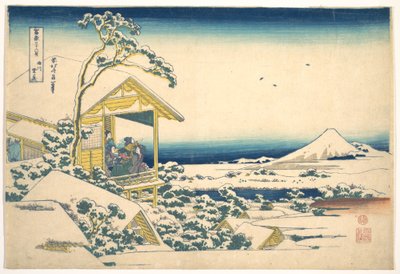 De ochtend na de sneeuwval in Koishikawa in Edo (Koishikawa yuki no ashita), uit de serie Zesendertig gezichten op de berg Fuji (Fugaku sanjūrokkei) door Katsushika Hokusai