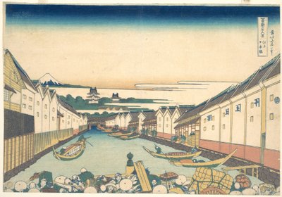 Nihonbashi in Edo (Edo Nihonbashi), uit de serie Zesendertig gezichten op de berg Fuji (Fugaku sanjūrokkei) door Katsushika Hokusai
