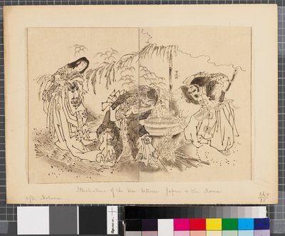 Scènes uit de oorlog tussen Japan en Korea, eind 18e-begin 19e eeuw door Katsushika Hokusai