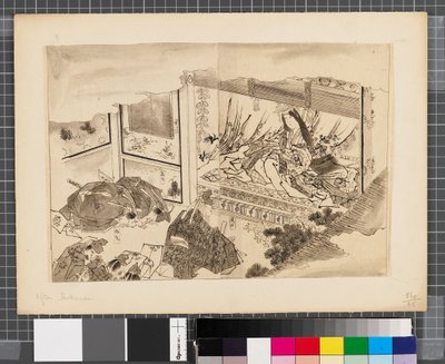 Scènes uit de oorlog tussen Japan en Korea, eind 18e-begin 19e eeuw door Katsushika Hokusai