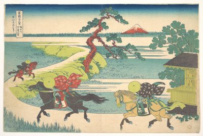 Het dorp Sekiya aan de Sumida-rivier (Sumidagawa Sekiya no sato), uit de serie „Zesendertig gezichten op de berg Fuji“ (Fugaku sanjūrokkei) door Katsushika Hokusai