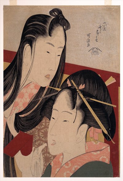 Kersen persen, uit de serie Zeven modieuze nutteloze gewoonten door Katsushika Hokusai