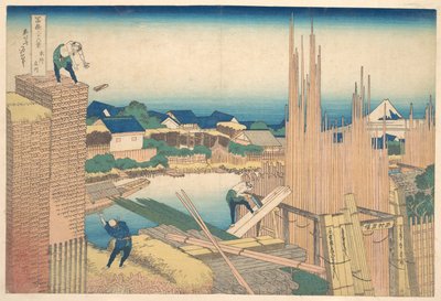 Tatekawa in Honjō (Honjō Tatekawa), uit de serie Zesendertig gezichten op de berg Fuji (Fugaku sanjūrokkei) door Katsushika Hokusai