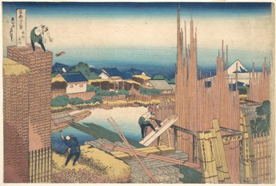 Tatekawa in Honjō (Honjō Tatekawa), uit de serie Zesendertig gezichten op de berg Fuji (Fugaku sanjūrokkei) door Katsushika Hokusai