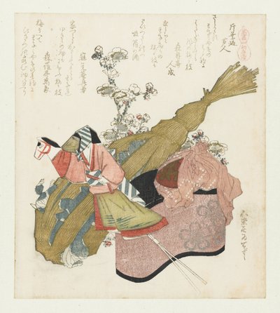 Tempelbezoek tijdens het Hatsuuma feest door Katsushika Hokusai