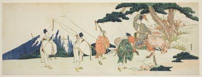 De oostelijke reis van de beroemde dichter Ariwara no Narihira door Katsushika Hokusai