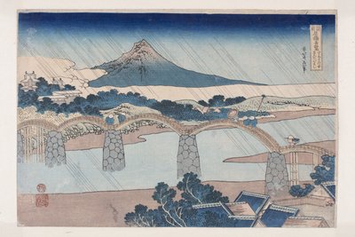 De Kintai-brug in de provincie Suō door Katsushika Hokusai