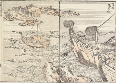 Het Heiligdom van Bornfire, Oki-eiland, 1817 door Katsushika Hokusai