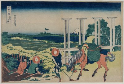 De Weir bij Senju in de provincie Musashi (uit de serie Zesendertig Zichten op de berg Fuji) door Katsushika Hokusai