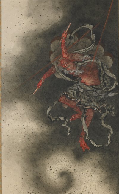 Dondergod, Edo-periode door Katsushika Hokusai