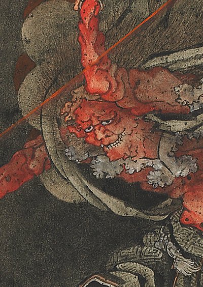 Dondergod, Edo-periode door Katsushika Hokusai
