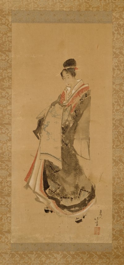 Wandelende courtisane door Katsushika Hokusai