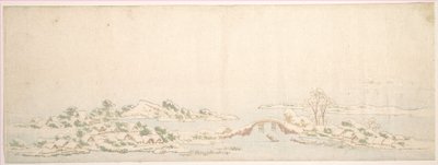 Winterlandschap door Katsushika Hokusai
