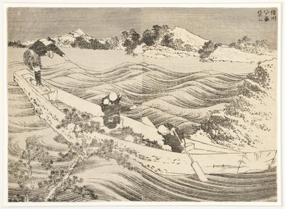 Yatsugatake in de provincie Shinano, 1834-35 door Katsushika Hokusai