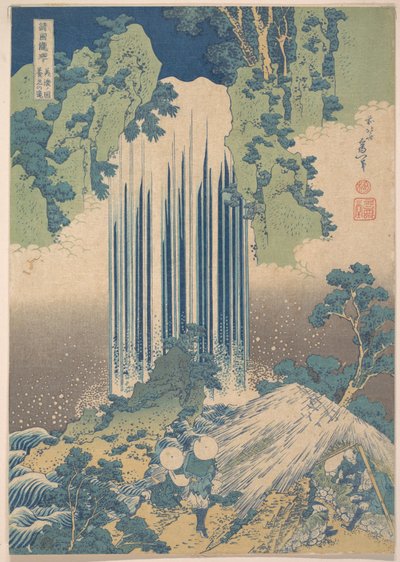 De Yōrō-waterval in de provincie Mino (Mino no Yōrō no taki), uit de serie „Een rondreis langs watervallen in verschillende provincies“ (Shokoku taki meguri) door Katsushika Hokusai
