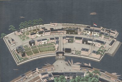 Het eiland Deshima, c.1833-46 door Kawahara Keiga