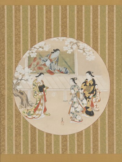 Parodie op een scène uit Het Verhaal van Genji, begin 18e eeuw door Kawamata Tsuneyuki