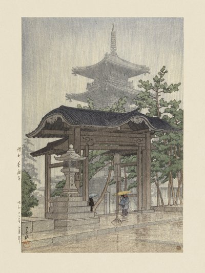 De Zensetsu Tempel In Sanshu (1937) door Kawase Hasui