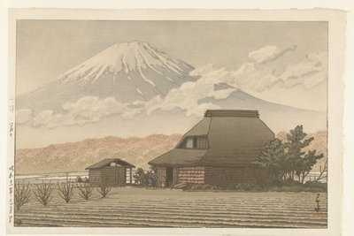 Fuji vanaf het dorp Narusawa door Kawase Hasui