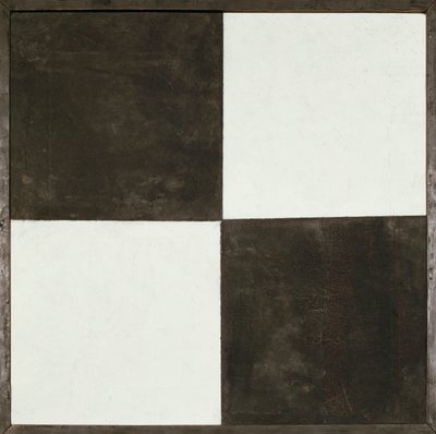 Vier vierkanten (olieverf op doek) door Kazimir Severinovich Malevich