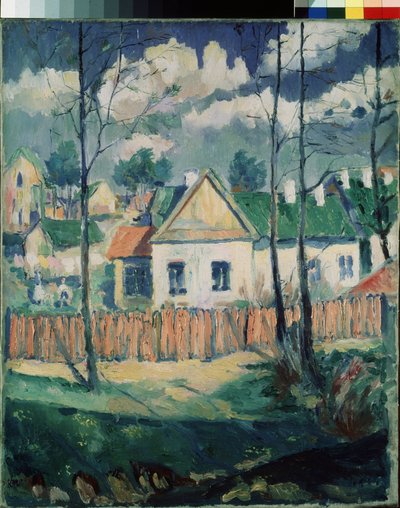 Lente. Landschap met een klein huis door Kazimir Severinovich Malevich