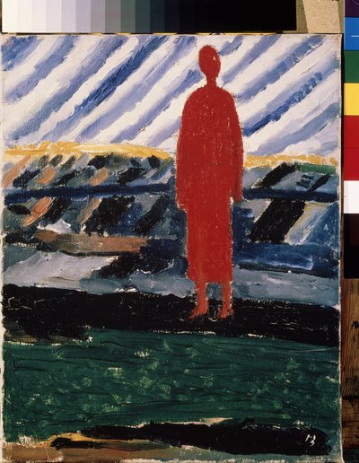 Een rode figuur door Kazimir Severinovich Malevich