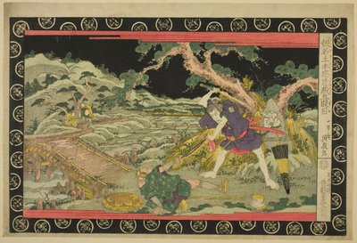 Act V (Godanme), uit de serie "De schatkamer van loyale vazallen (Kanadehon Chushingura)" door Keisai Eisen