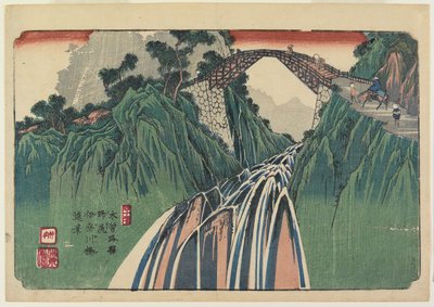 No. 41, Nojiri: Ver uitzicht op de Ina-rivierbrug door Keisai Eisen