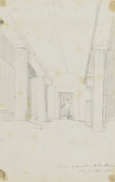 Interieur van opgravingen in Beni Hassan, Egypte door Kellogg, Miner Kilbourne