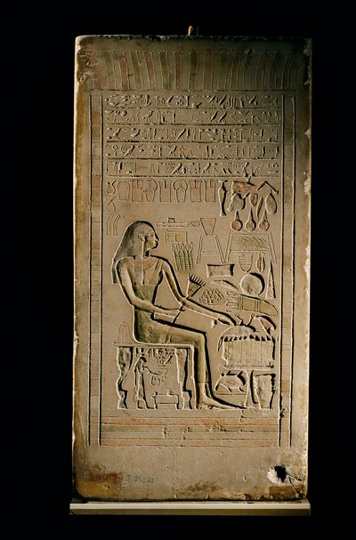 Kalkstenen stèle van Lady Senetities, Egyptisch Museum, Caïro door Kenneth Garrett
