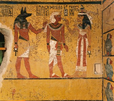 Muurschildering in het graf van Koning Toetanchamon, Egypte, Nieuwe Rijk, Toetanchamon, Vallei..., 2003 (foto) door Kenneth Garrett