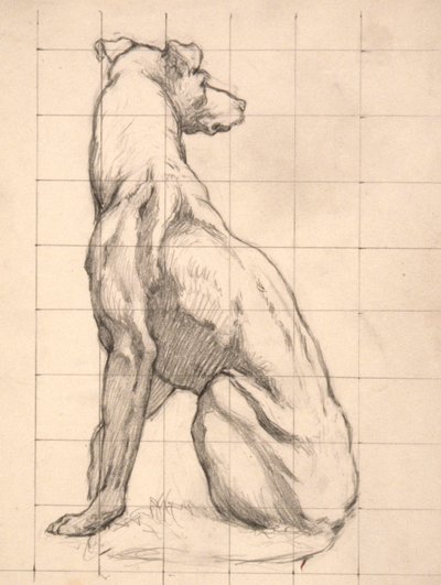 (Rotunda van het Capitool van de staat Iowa) (Jacht, studie voor panel) door Kenyon Cox