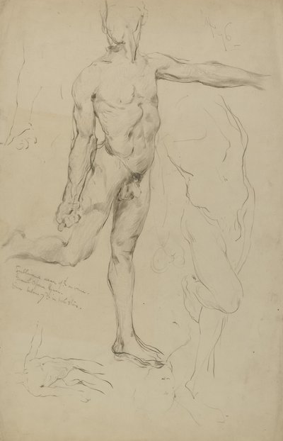 (Zonder titel) (Studies van mannelijke naakten) door Kenyon Cox