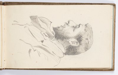 Schetsboekpagina: Man in Profiel door Kenyon Cox