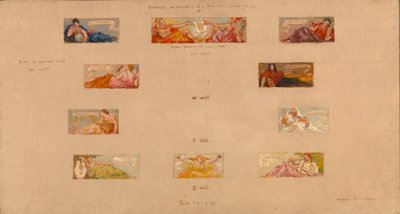 Schetsen voor de Decoratie van een Privébibliotheek A, 1894 door Kenyon Cox