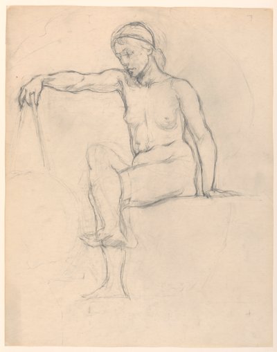 Studie voor "Astronomie," "De Wetenschappen," Library of Congress, Washington D.C. door Kenyon Cox