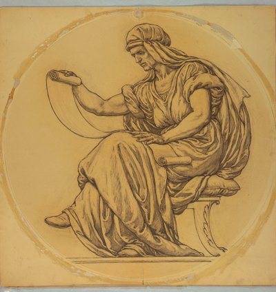 Studie voor "Leren," Lunet in Hudson County Courthouse, Jersey City, NJ door Kenyon Cox
