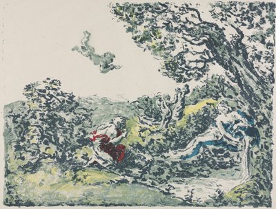 Satyr en vliegende cupido door Ker Xavier Roussel