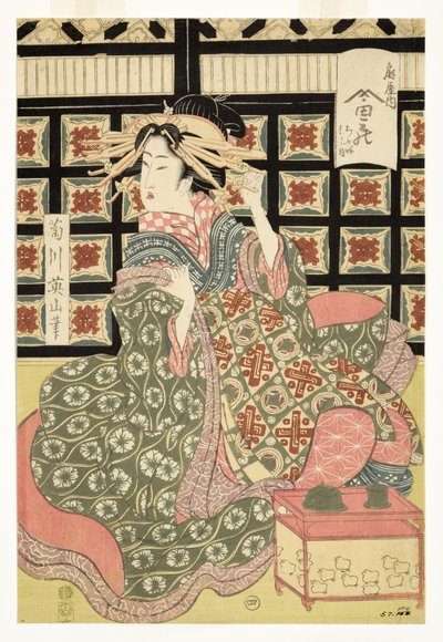 Courtisanes van het Ogiya Bordeel, c.1810-15 door Kikukawa Eizan