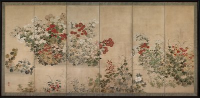 Bloemen van de vier seizoenen door Kitagawa Sosetsu