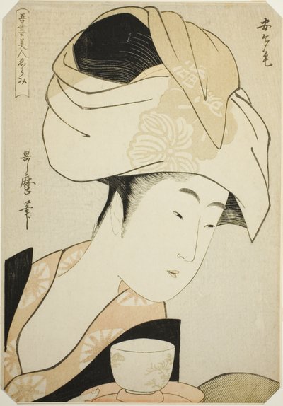 Atage, uit de serie "Een selectie van oosterse schoonheden (Azuma bijin erami)" door Kitagawa Utamaro