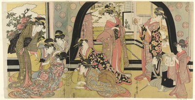 Loten voor Prijzen (Ho biki) door Kitagawa Utamaro